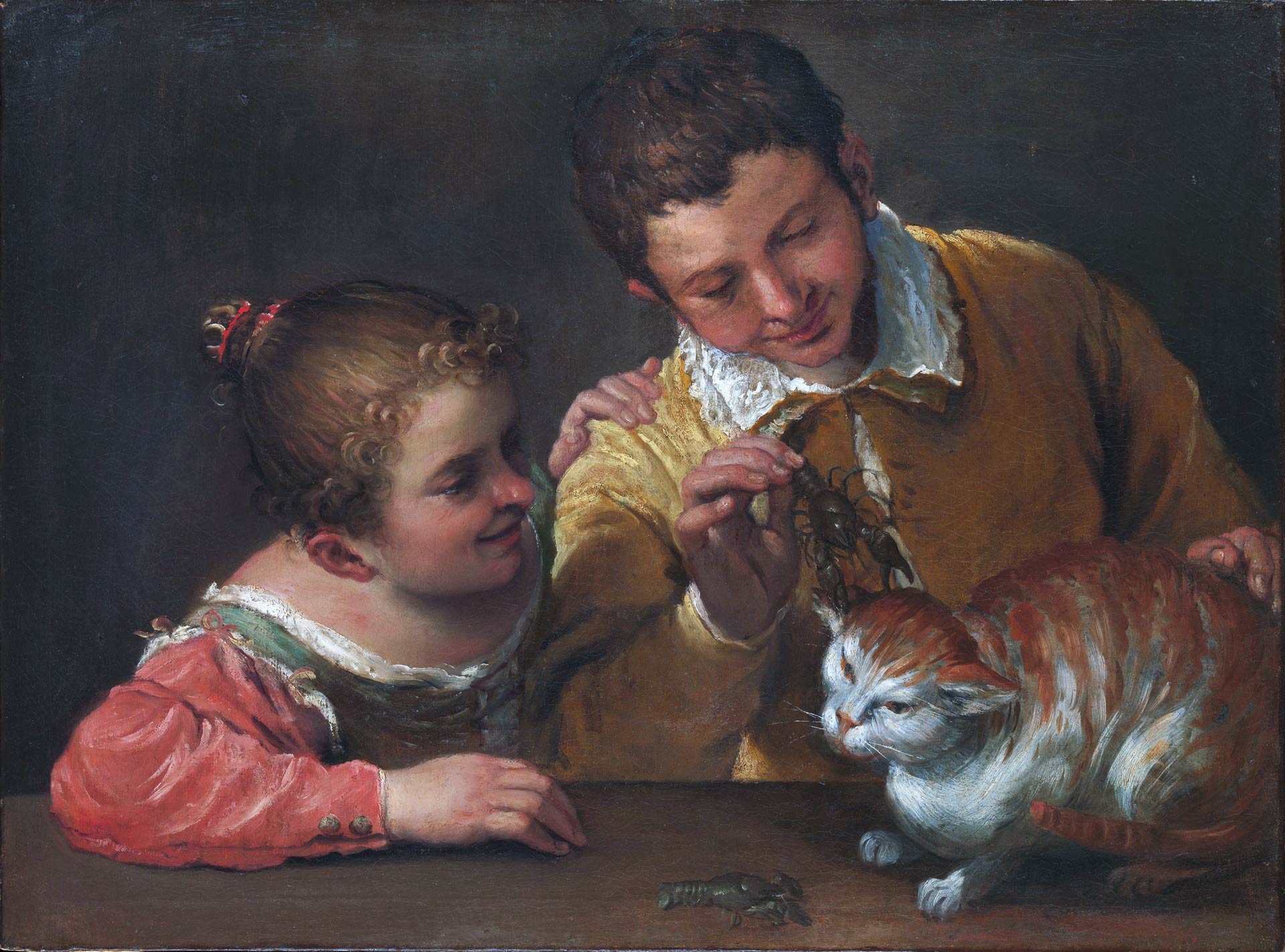 Annibale Carracci, Two Children Teasing a Cat