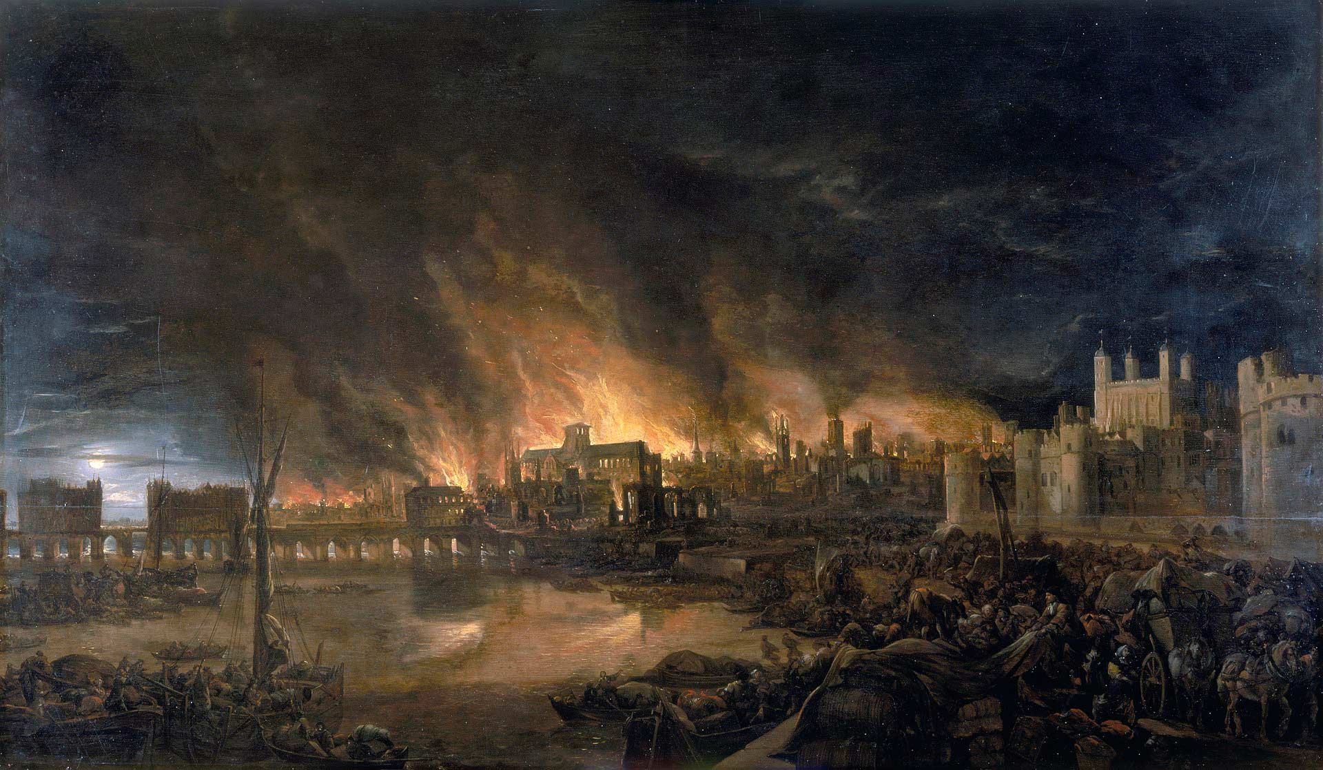Great Fire of London, unknown painter, 1666